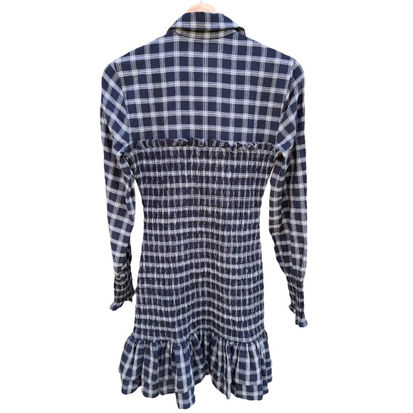 Veronica Beard Kelsey Smocked Check Dress - Picture 9 of 12